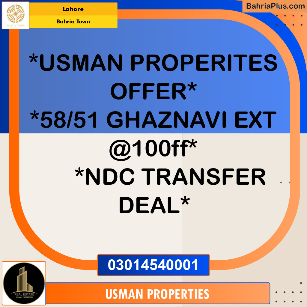 Residential Plot for Sale in Bahria Town, Lahore - (BP-289697)