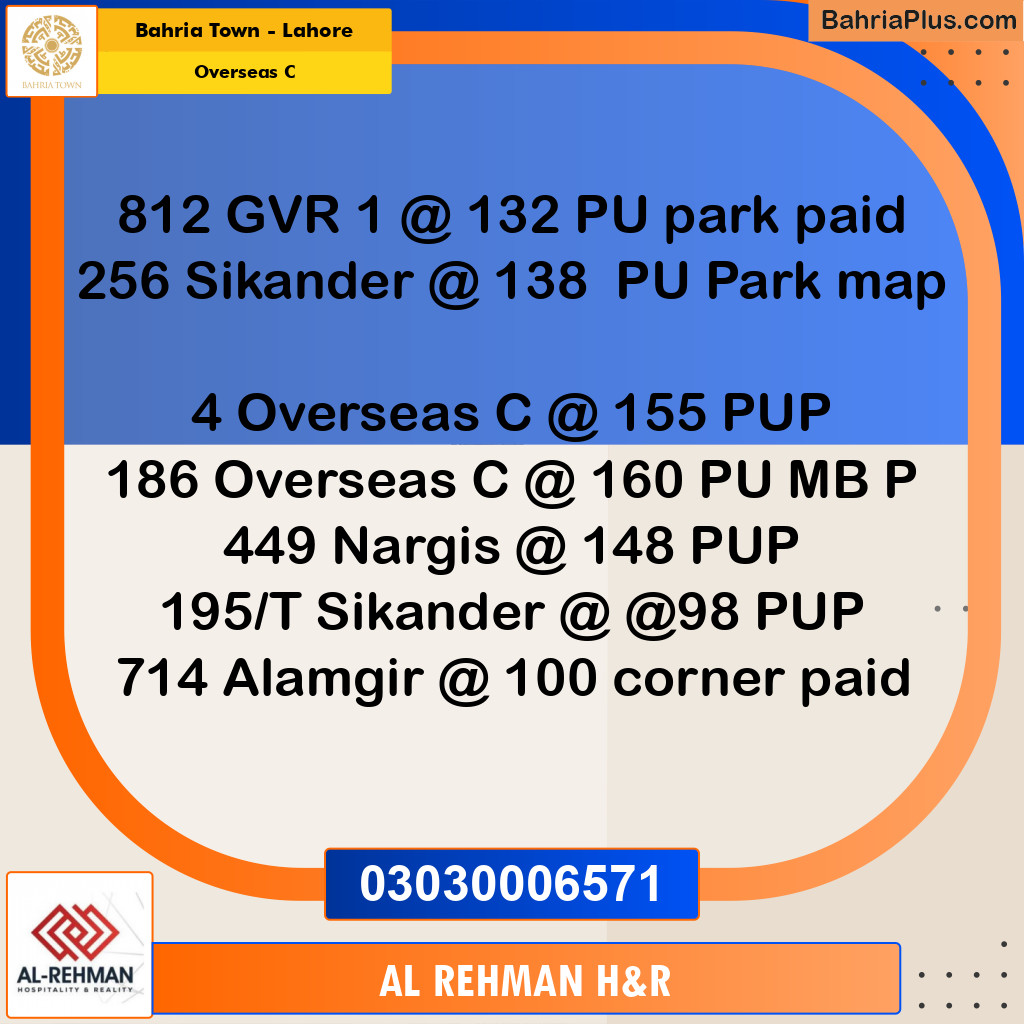 10 Marla Residential Plot for Sale in Overseas C -  Bahria Town, Lahore - (BP-289759)