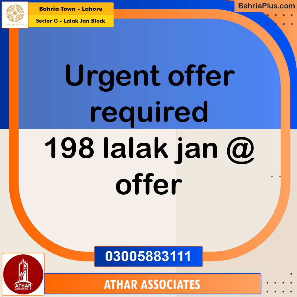 5 Marla Residential Plot for Sale in Sector G - Lalak Jan Block -  Bahria Town, Lahore - (BP-289825)