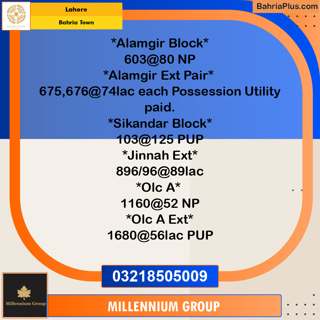 Residential Plot for Sale in Bahria Town, Lahore - (BP-289890)