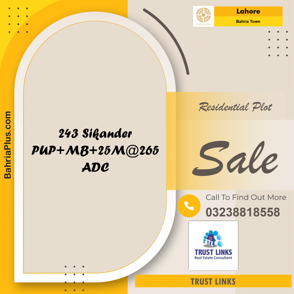 Residential Plot for Sale in Bahria Town, Lahore - (BP-289936)