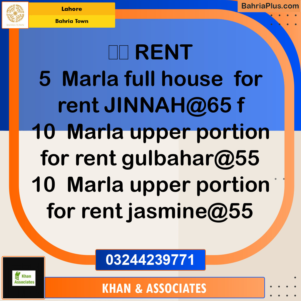 Residential House for Rent in Bahria Town, Lahore - (BP-289948)
