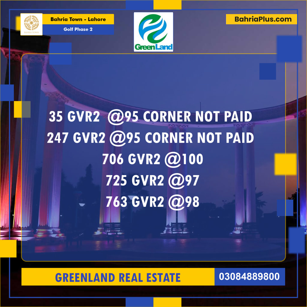 10 Marla Residential Plot for Sale in Golf Phase 2 -  Bahria Town, Lahore - (BP-289963)