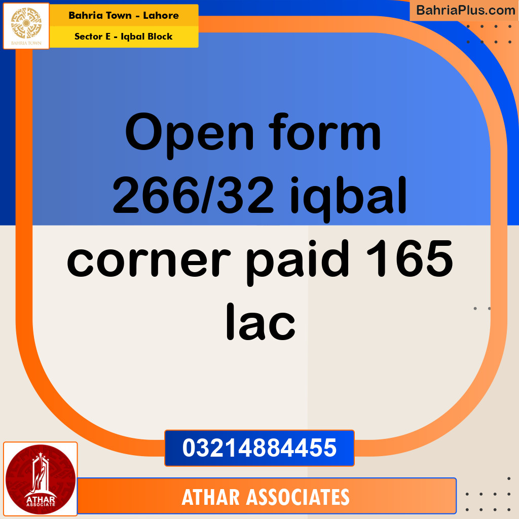 10 Marla Residential Plot for Sale in Sector E - Iqbal Block -  Bahria Town, Lahore - (BP-289989)