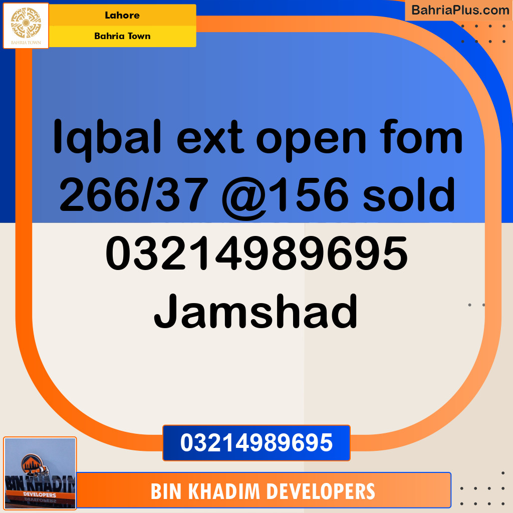 Residential Plot for Sale in Bahria Town, Lahore - (BP-289997)