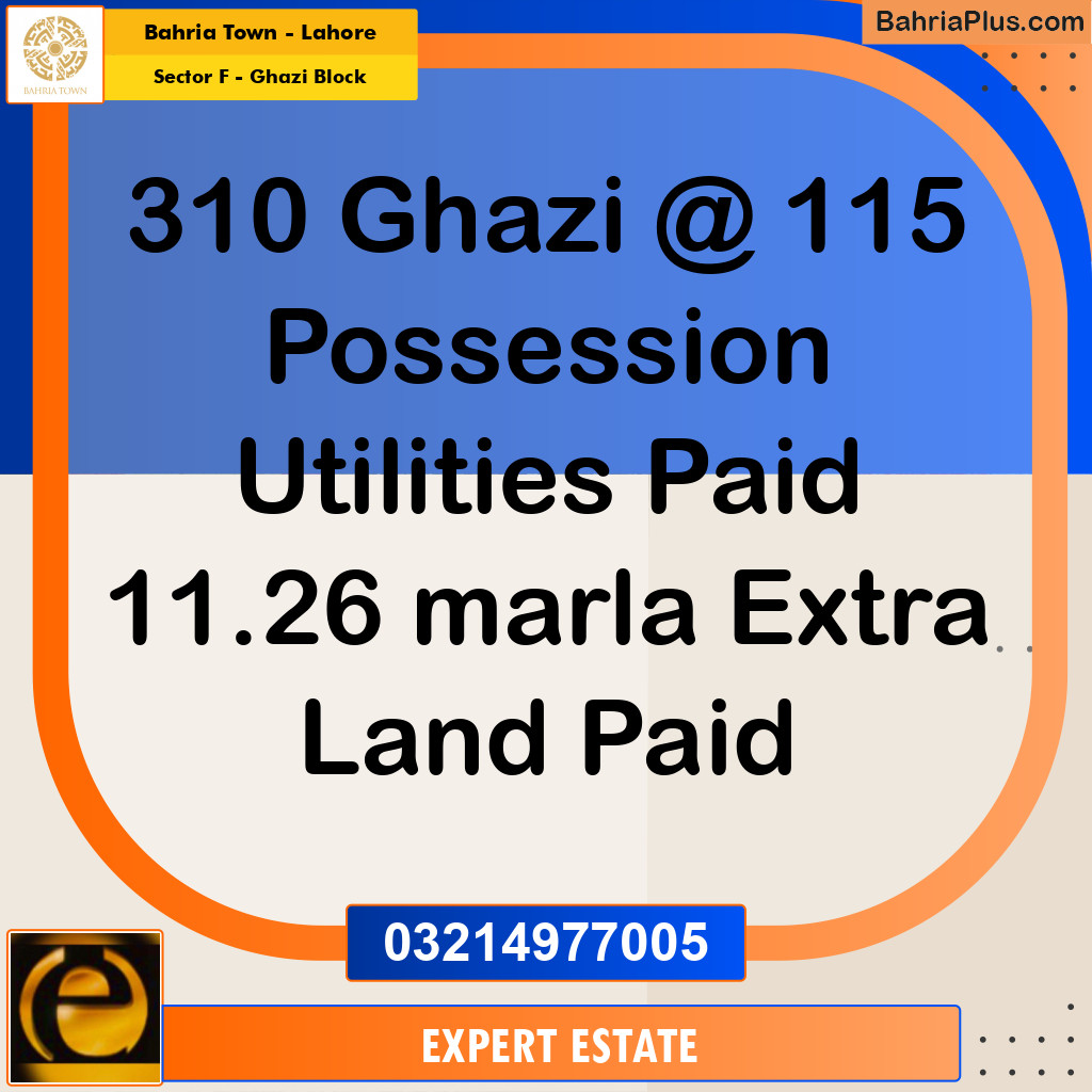 10 Marla Residential Plot for Sale in Sector F - Ghazi Block -  Bahria Town, Lahore - (BP-290065)