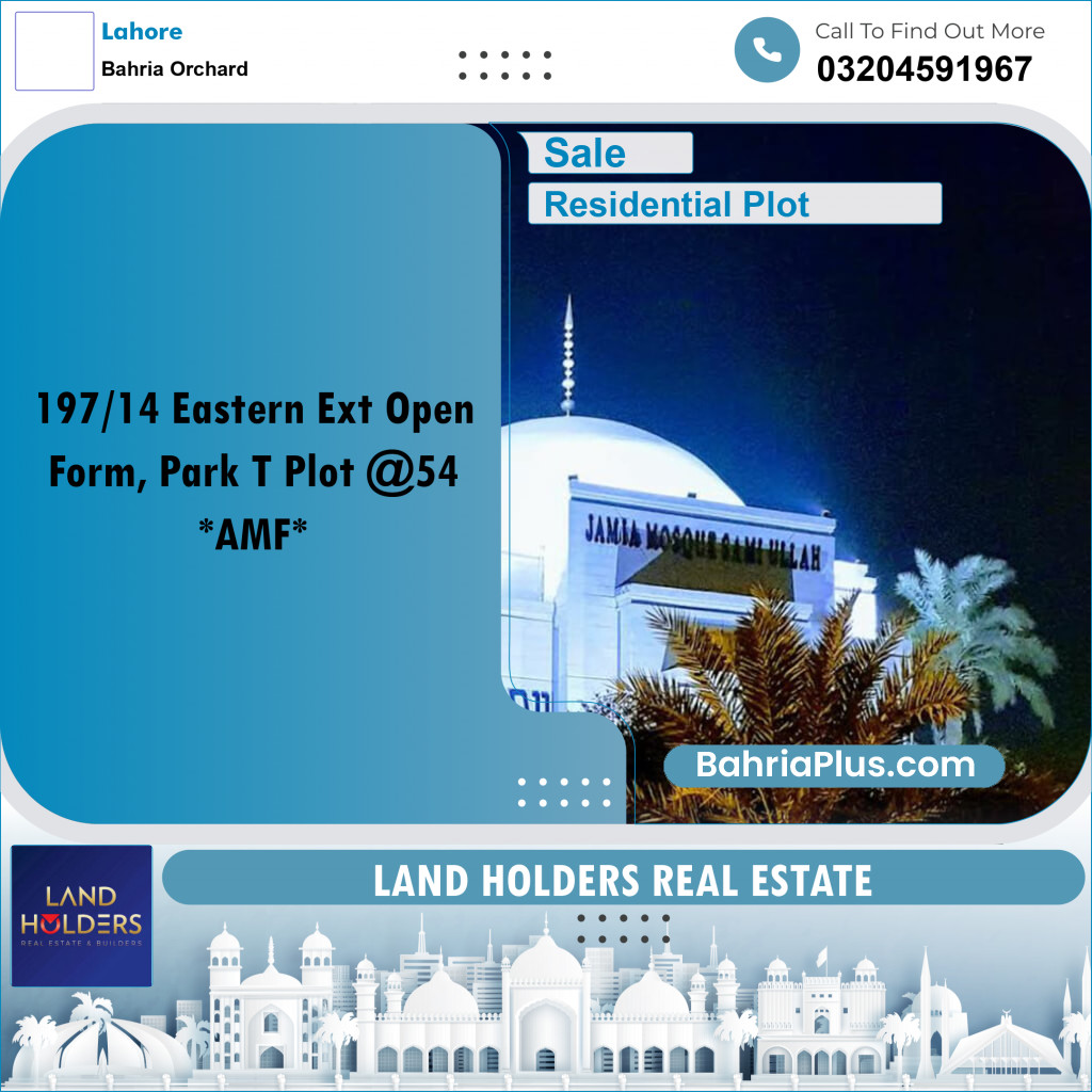 5 Marla Residential Plot for Sale in Bahria Orchard, Lahore - (BP-290116)