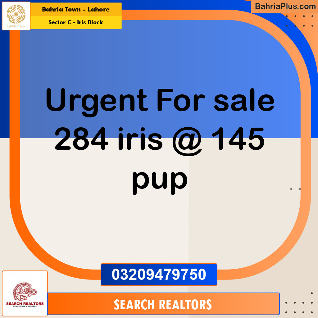 10 Marla Residential Plot for Sale in Sector C - Iris Block -  Bahria Town, Lahore - (BP-290120)