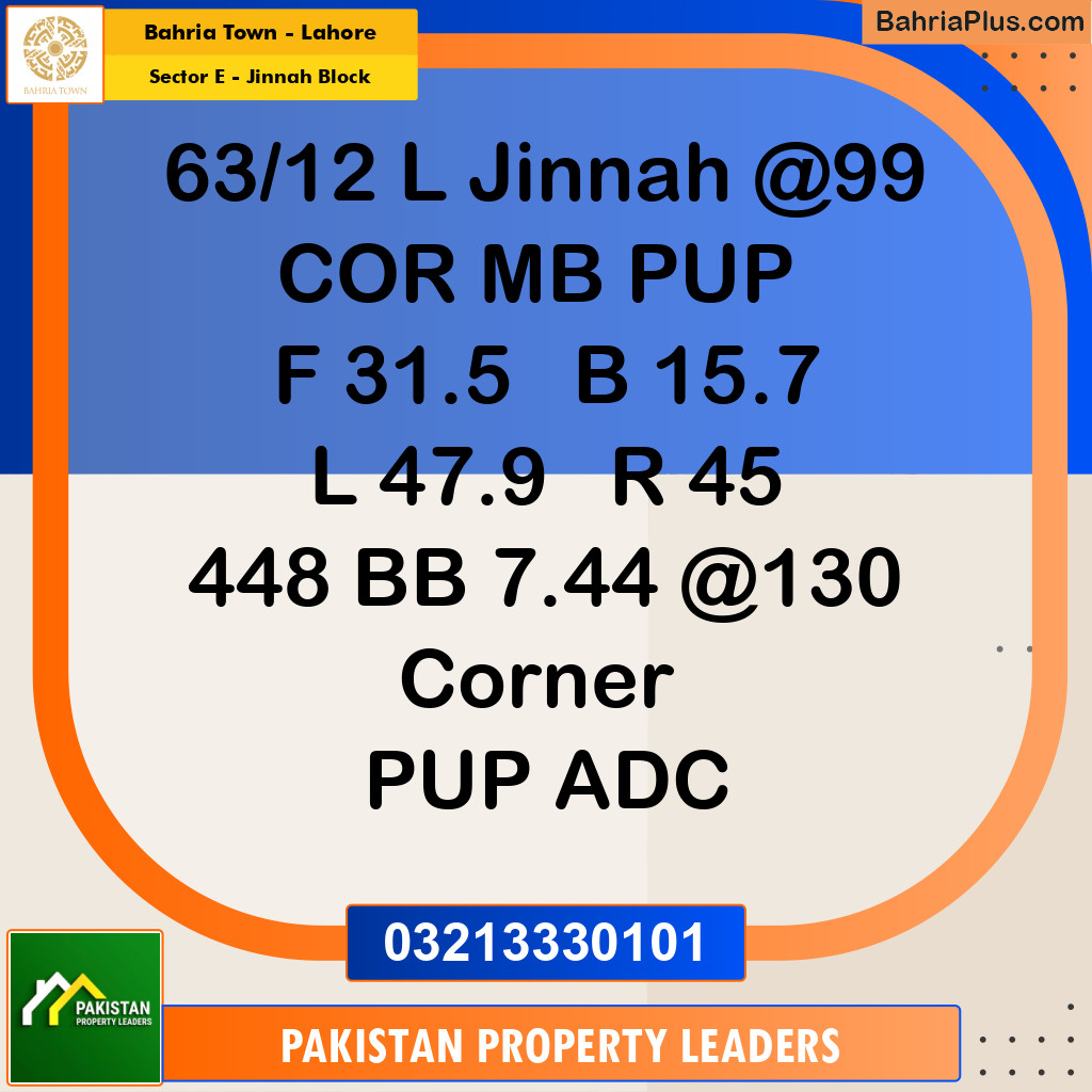 5 Marla Residential Plot for Sale in Sector E - Jinnah Block -  Bahria Town, Lahore - (BP-290207)