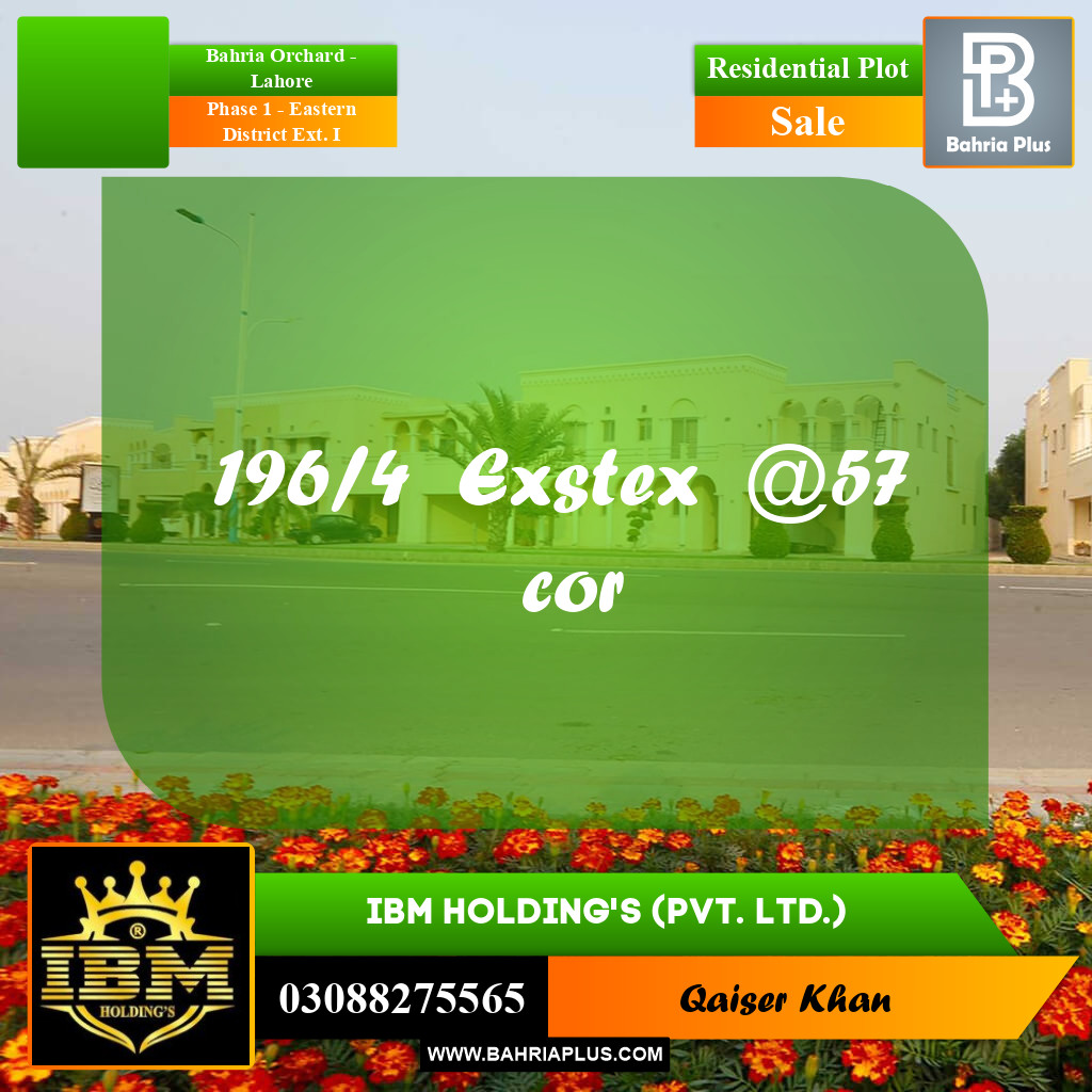 5 Marla Residential Plot for Sale in Phase 1 - Eastern District Ext. I -  Bahria Orchard, Lahore - (BP-290222)