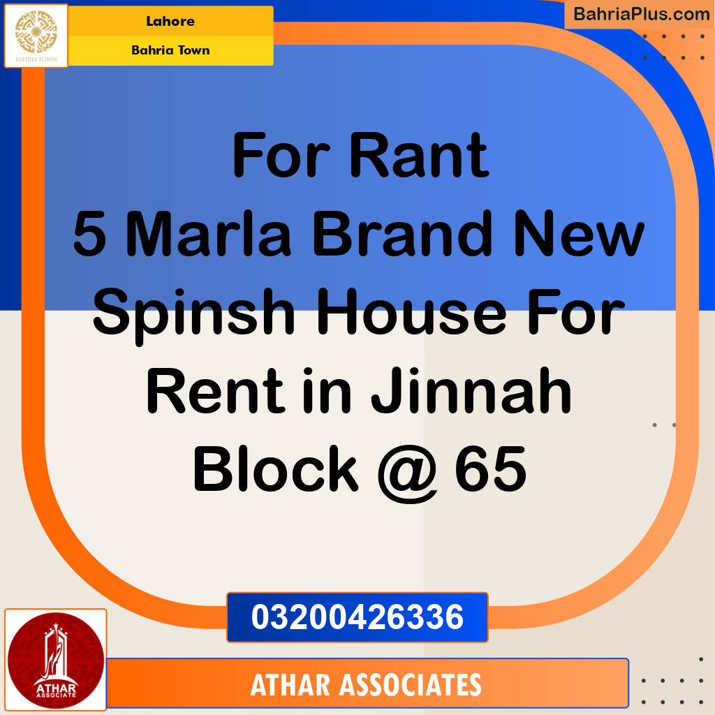 5 Marla Residential House for Rent in Bahria Town, Lahore - (BP-290275)