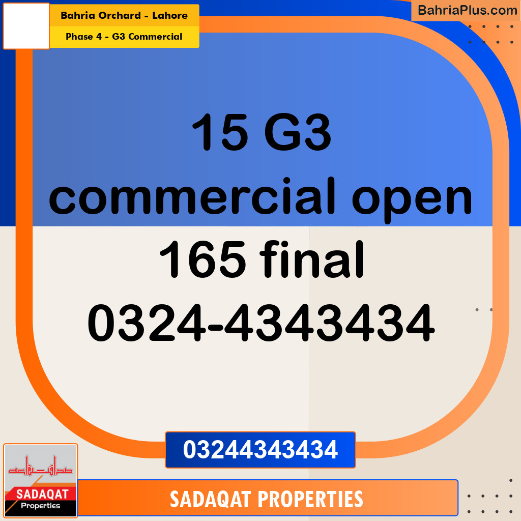 5 Marla Commercial Plot for Sale in Phase 4 - G3 Commercial -  Bahria Orchard, Lahore - (BP-290407)