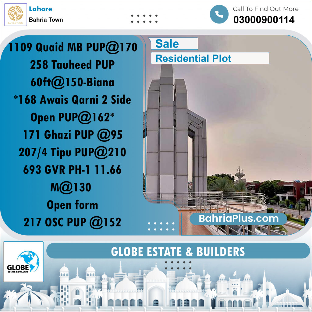 Residential Plot for Sale in Bahria Town, Lahore - (BP-290410)