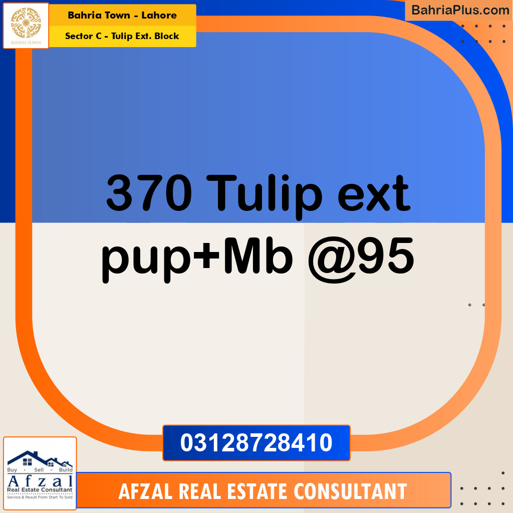 Residential Plot for Sale in Sector C - Tulip Ext. Block -  Bahria Town, Lahore - (BP-290439)