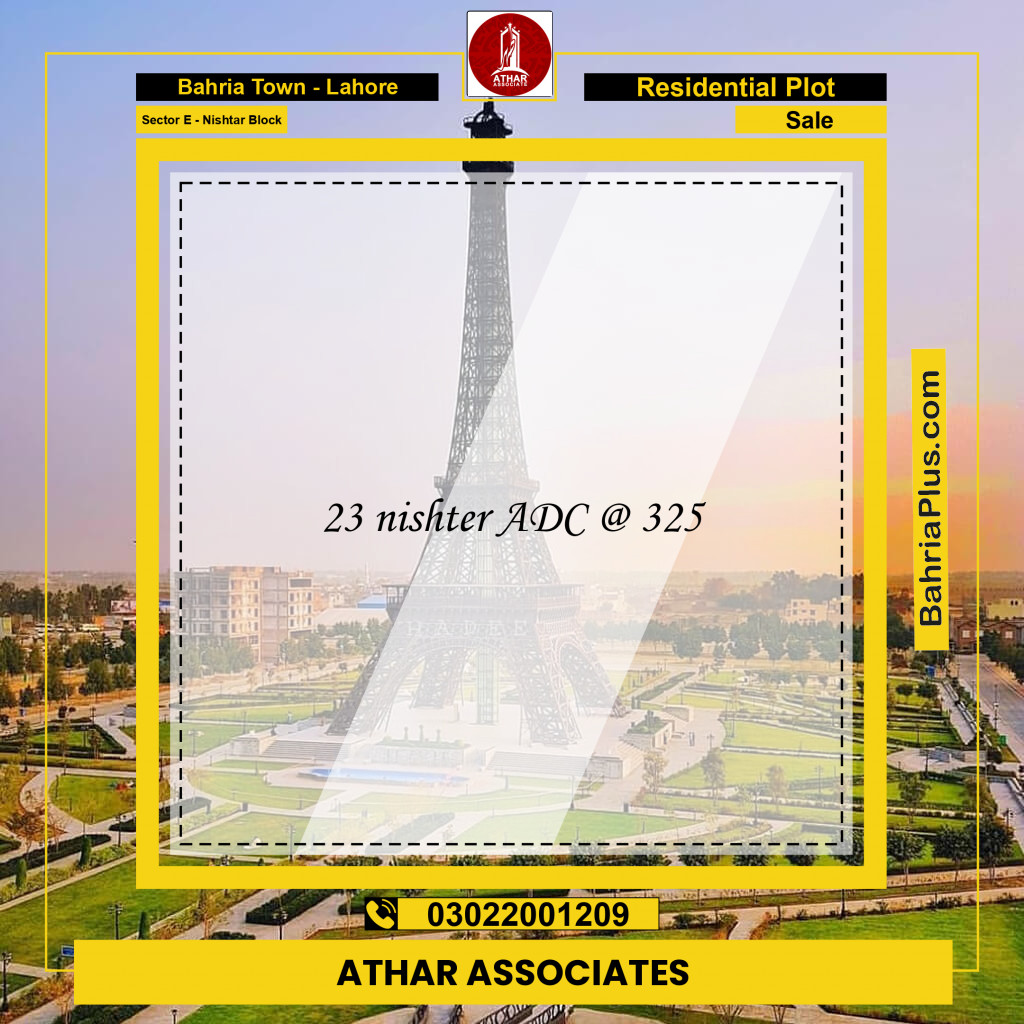 1 Kanal Residential Plot for Sale in Sector E - Nishtar Block -  Bahria Town, Lahore - (BP-290461)