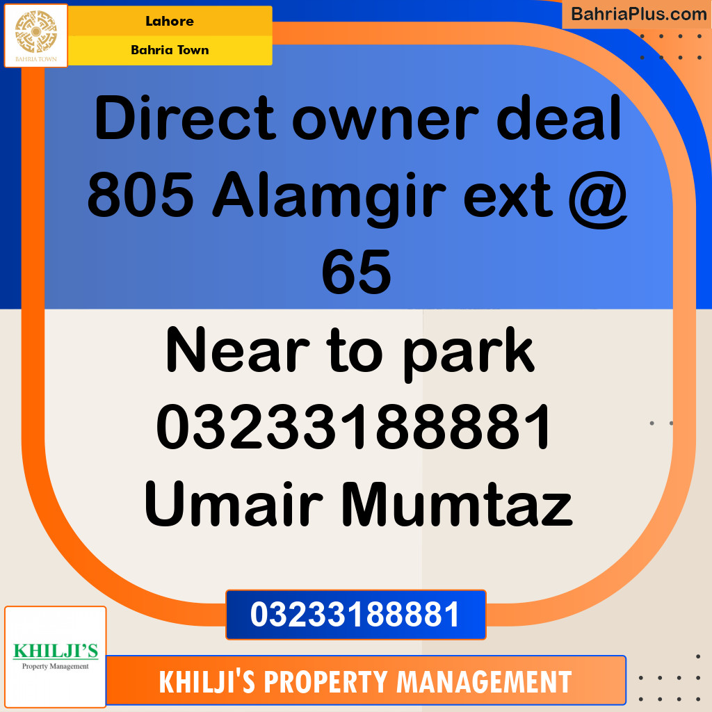 Residential Plot for Sale in Bahria Town, Lahore - (BP-290476)