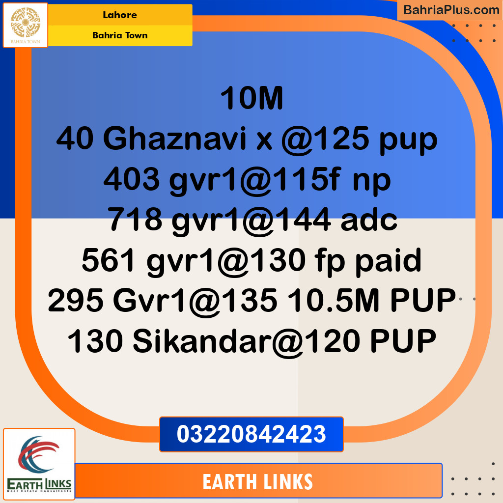 Residential Plot for Sale in Bahria Town, Lahore - (BP-290511)