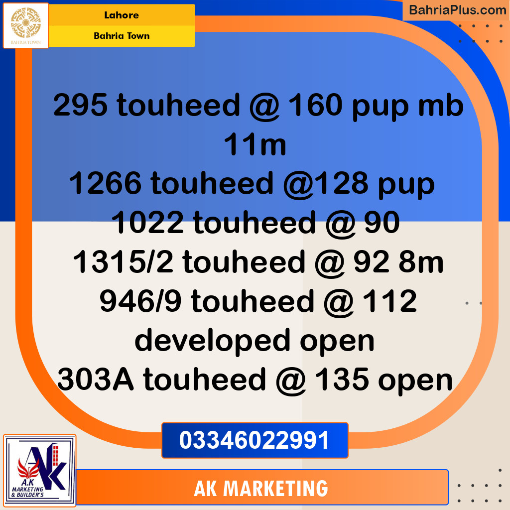 10 Marla Residential Plot for Sale in Bahria Town, Lahore - (BP-290536)