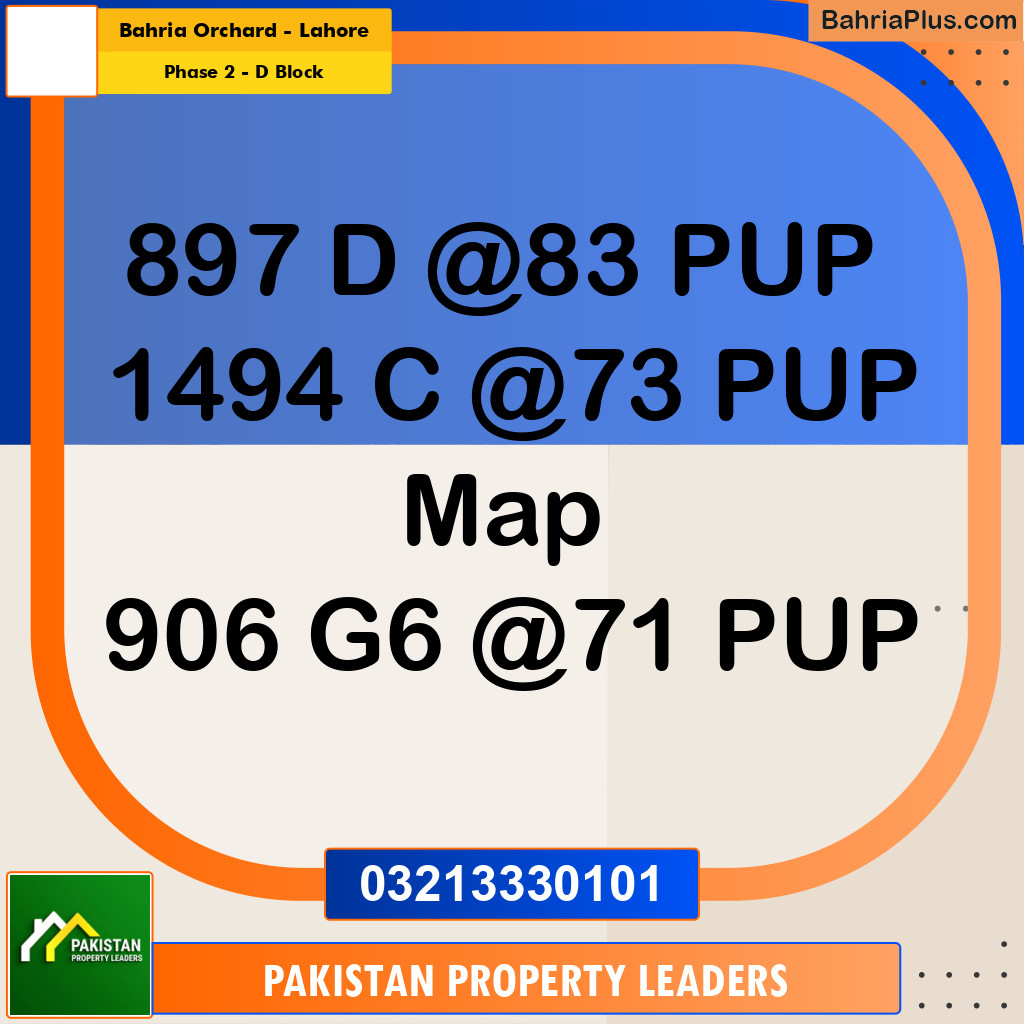 8 Marla Residential Plot for Sale in Phase 2 - D Block -  Bahria Orchard, Lahore - (BP-290552)
