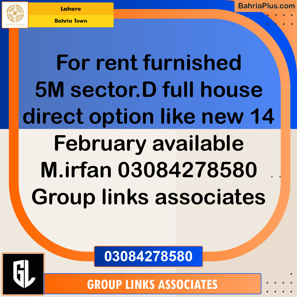 Residential House for Rent in Bahria Town, Lahore - (BP-290586)