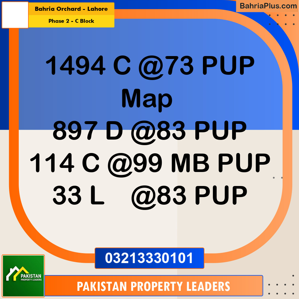 5 Marla Residential Plot for Sale in Phase 2 - C Block -  Bahria Orchard, Lahore - (BP-290592)