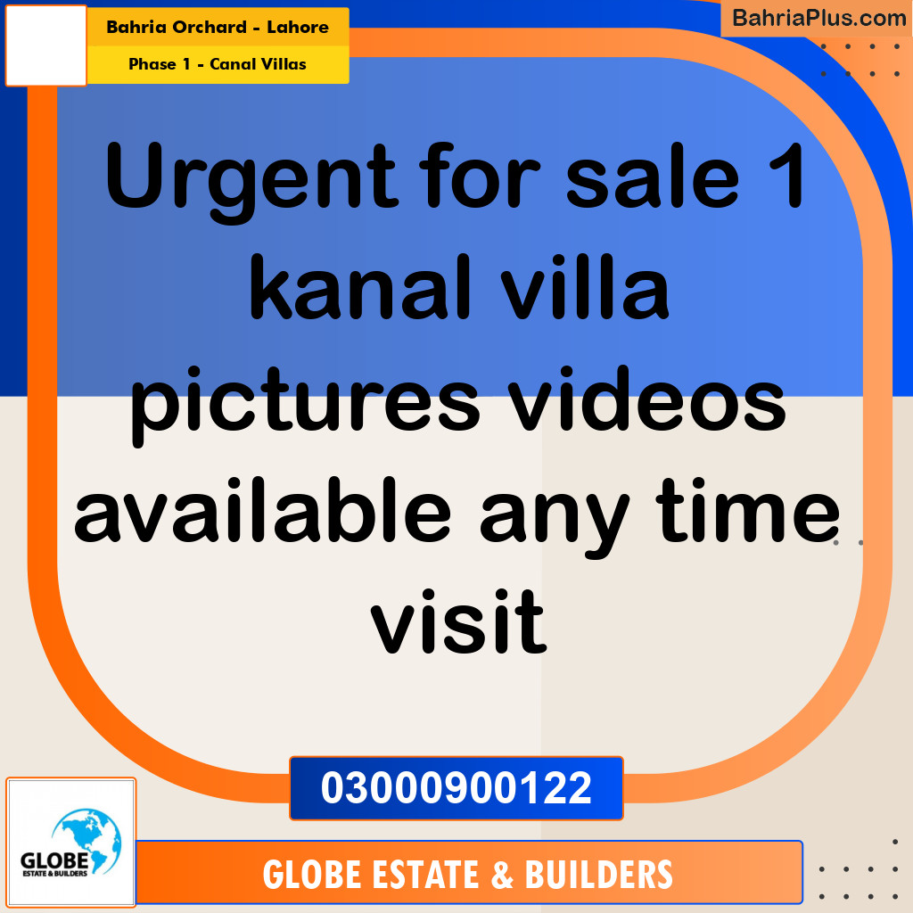 1 Kanal Residential Plot for Sale in Phase 1 - Canal Villas -  Bahria Orchard, Lahore - (BP-290633)