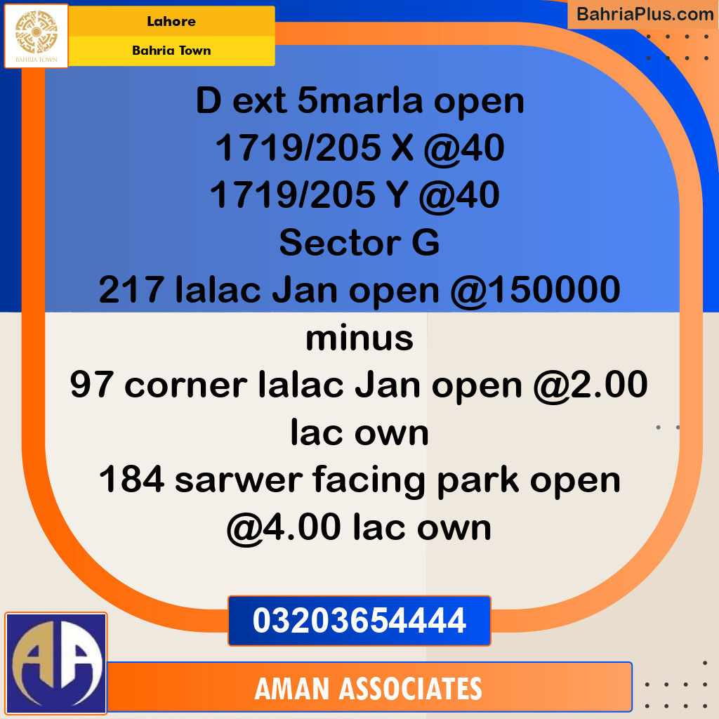 Residential Plot for Sale in Bahria Town, Lahore - (BP-290658)