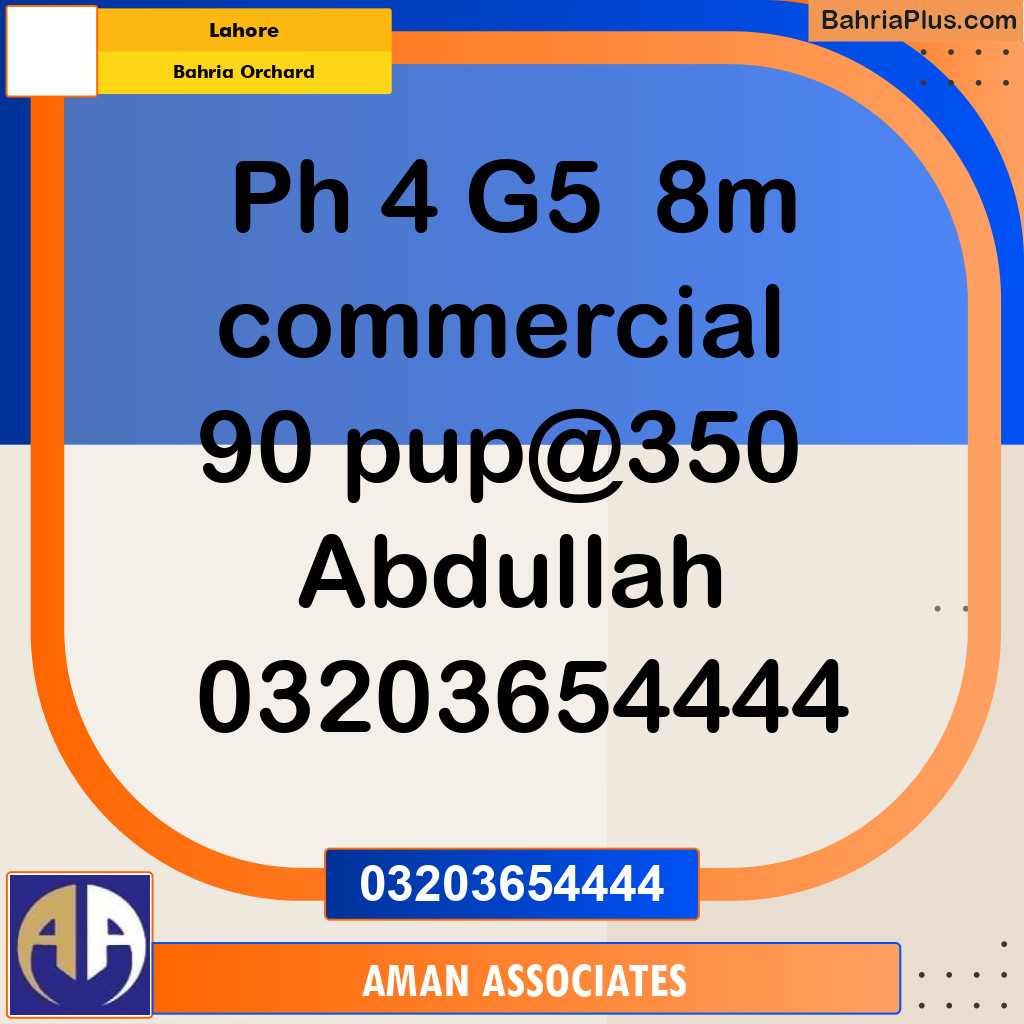 Commercial Plot for Sale in Bahria Orchard, Lahore - (BP-290662)