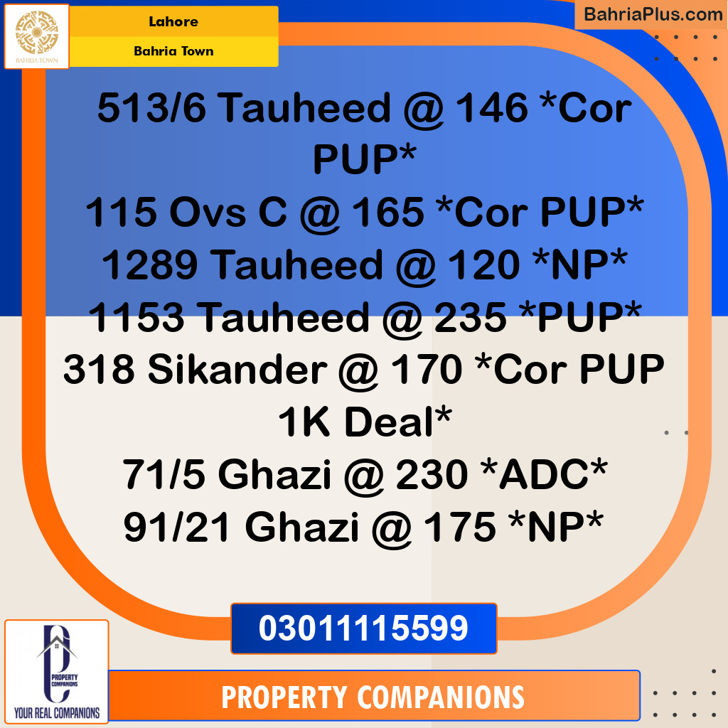 Residential Plot for Sale in Bahria Town, Lahore - (BP-290692)