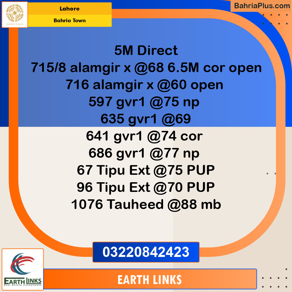 Residential Plot for Sale in Bahria Town, Lahore - (BP-290771)