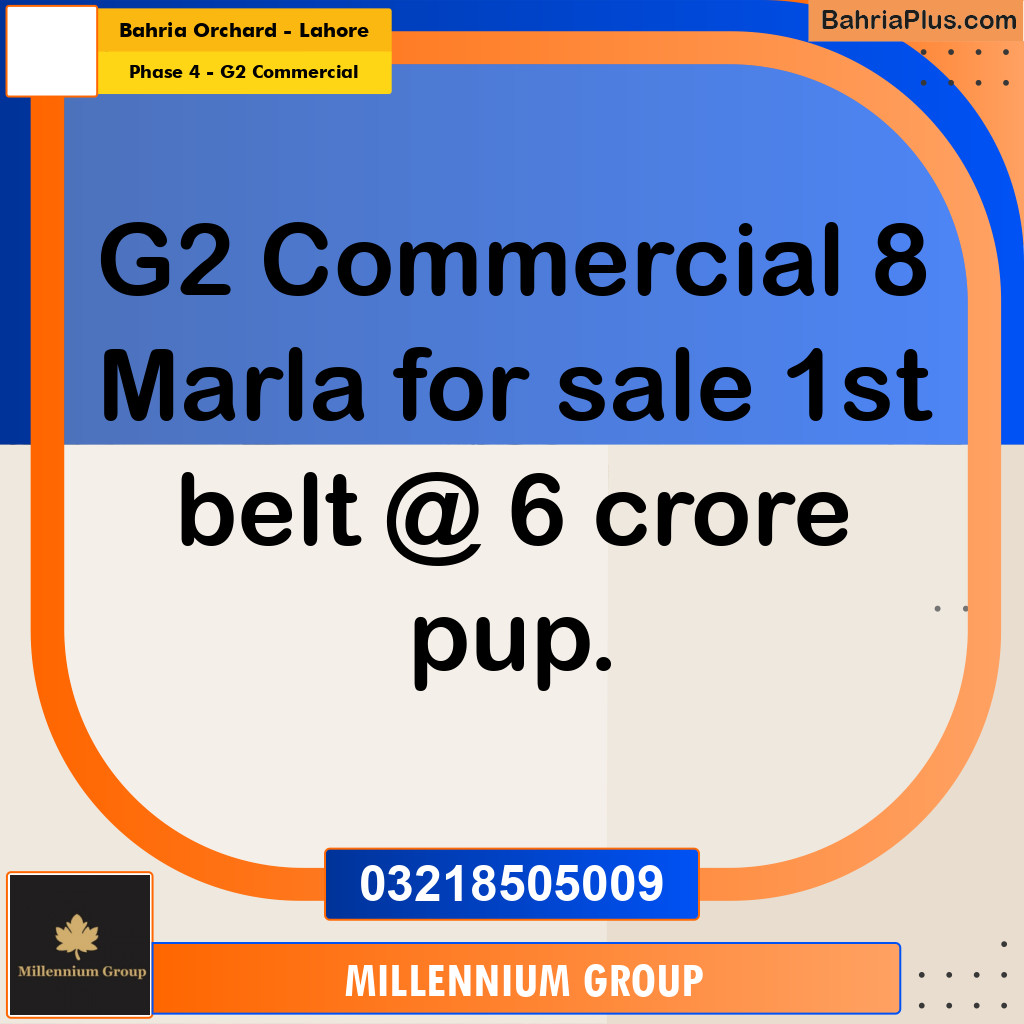 8 Marla Commercial Plot for Sale in Phase 4 - G2 Commercial -  Bahria Orchard, Lahore - (BP-290778)
