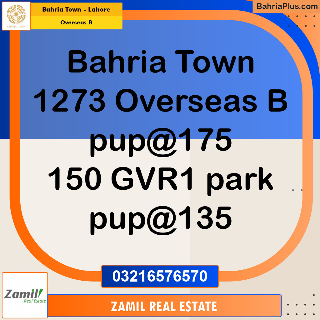 10 Marla Residential Plot for Sale in Overseas B -  Bahria Town, Lahore - (BP-290816)
