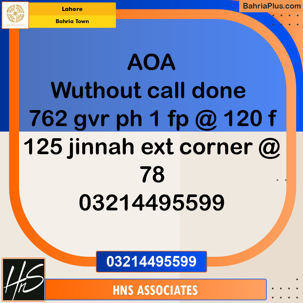 Residential Plot for Sale in Bahria Town, Lahore - (BP-290820)