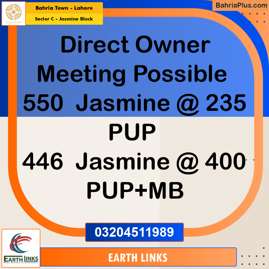 1 Kanal Residential Plot for Sale in Sector C - Jasmine Block -  Bahria Town, Lahore - (BP-290842)