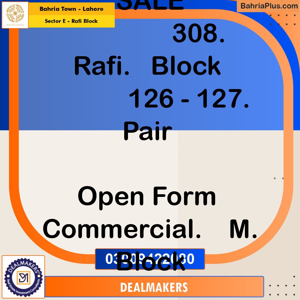 5 Marla Residential Plot for Sale in Sector E - Rafi Block -  Bahria Town, Lahore - (BP-290847)