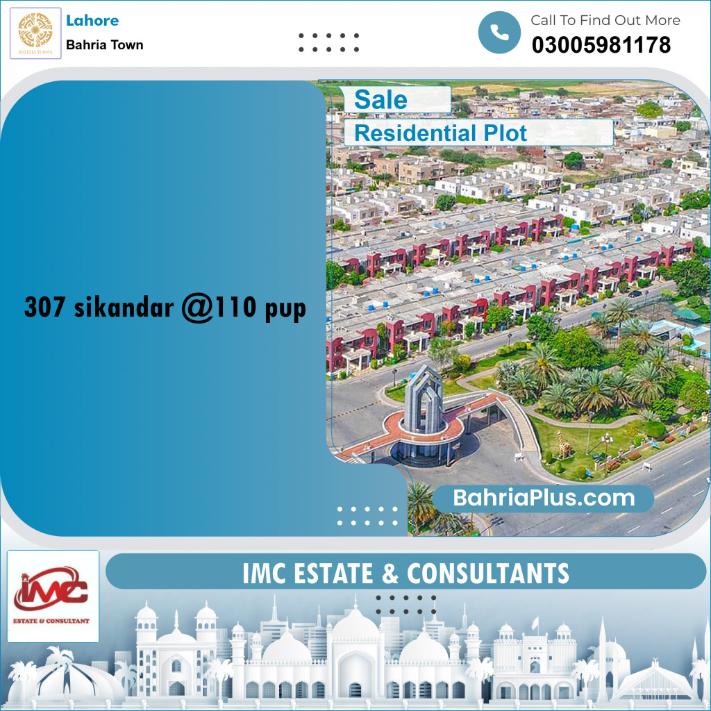 Residential Plot for Sale in Bahria Town, Lahore - (BP-290867)