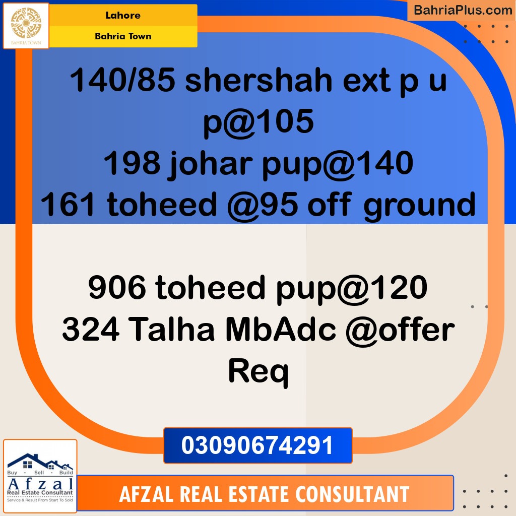 Residential Plot for Sale in Bahria Town, Lahore - (BP-290988)