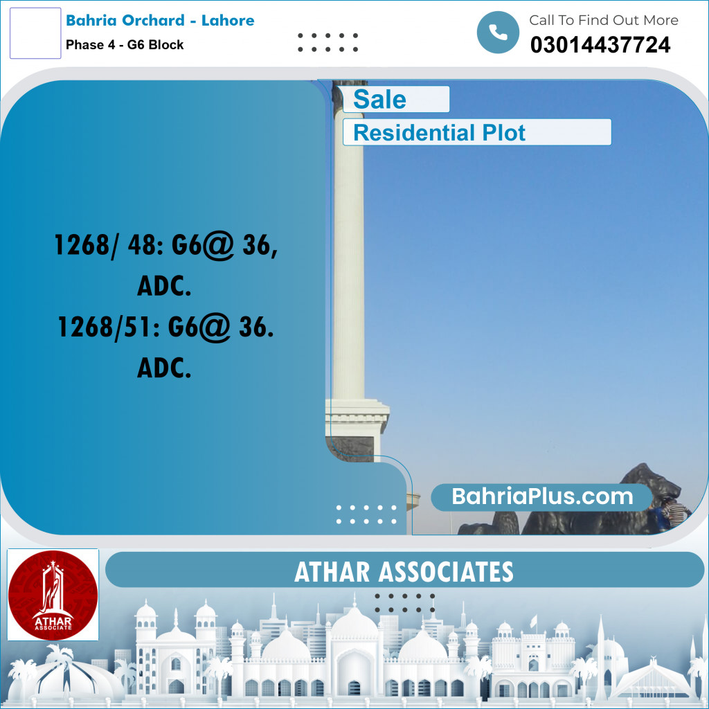 5 Marla Residential Plot for Sale in Phase 4 - G6 Block -  Bahria Orchard, Lahore - (BP-290998)