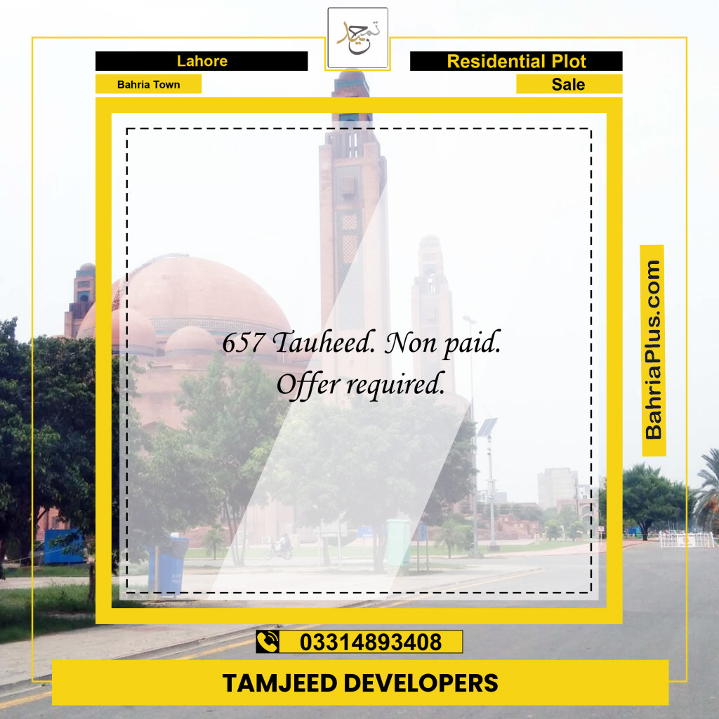 Residential Plot for Sale in Bahria Town, Lahore - (BP-290999)