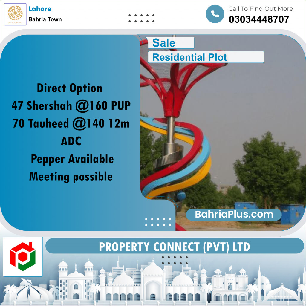 Residential Plot for Sale in Bahria Town, Lahore - (BP-291026)