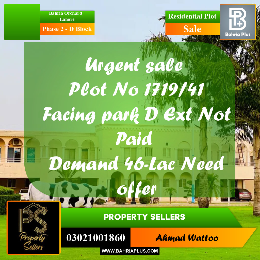 5 Marla Residential Plot for Sale in Phase 2 - D Block - Bahria Orchard, Lahore - (BP-291030)