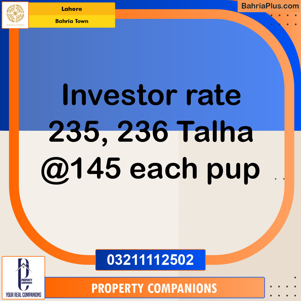 Residential Plot for Sale in Bahria Town, Lahore - (BP-291114)