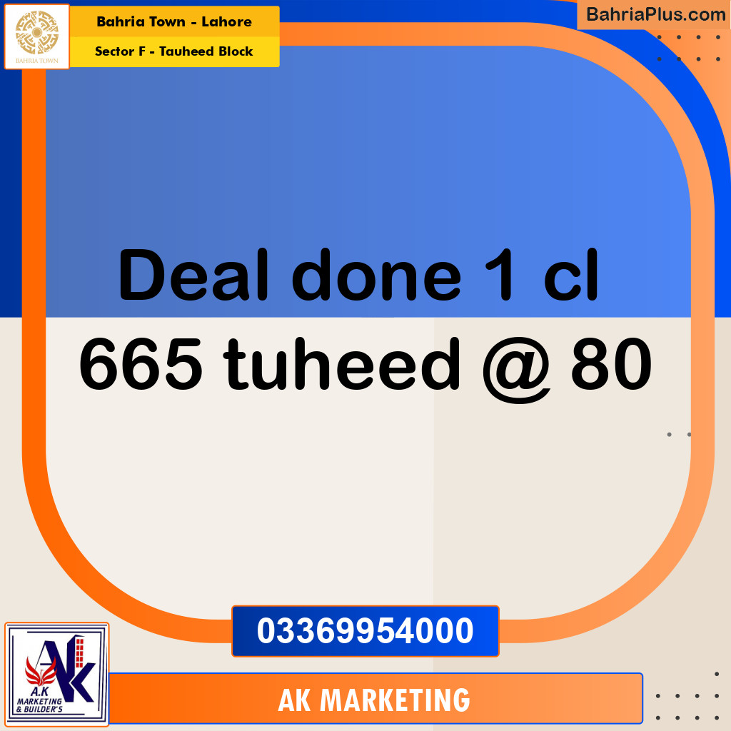 10 Marla Residential Plot for Sale in Sector F - Tauheed Block -  Bahria Town, Lahore - (BP-291169)