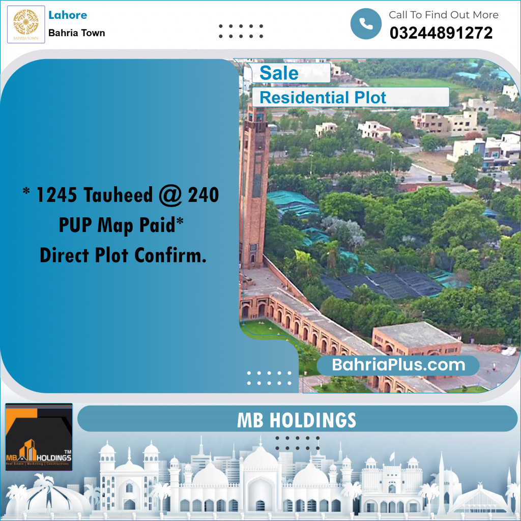 Residential Plot for Sale in Bahria Town, Lahore - (BP-291173)