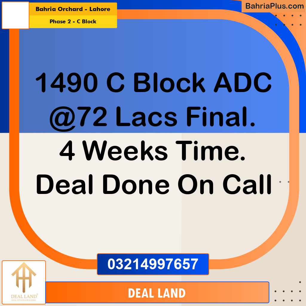 Residential Plot for Sale in Phase 2 - C Block -  Bahria Orchard, Lahore - (BP-291240)