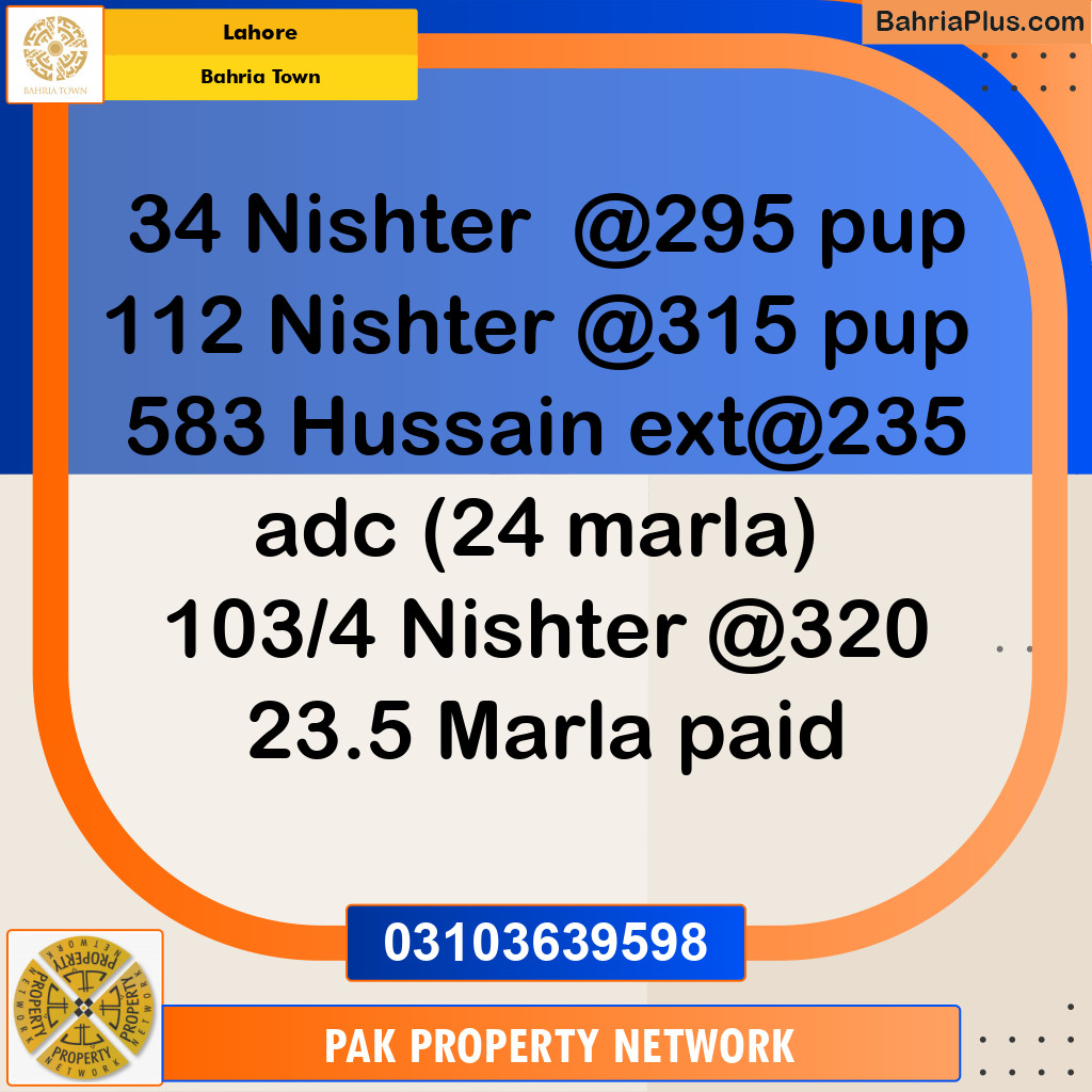 Residential Plot for Sale in Bahria Town, Lahore - (BP-291261)