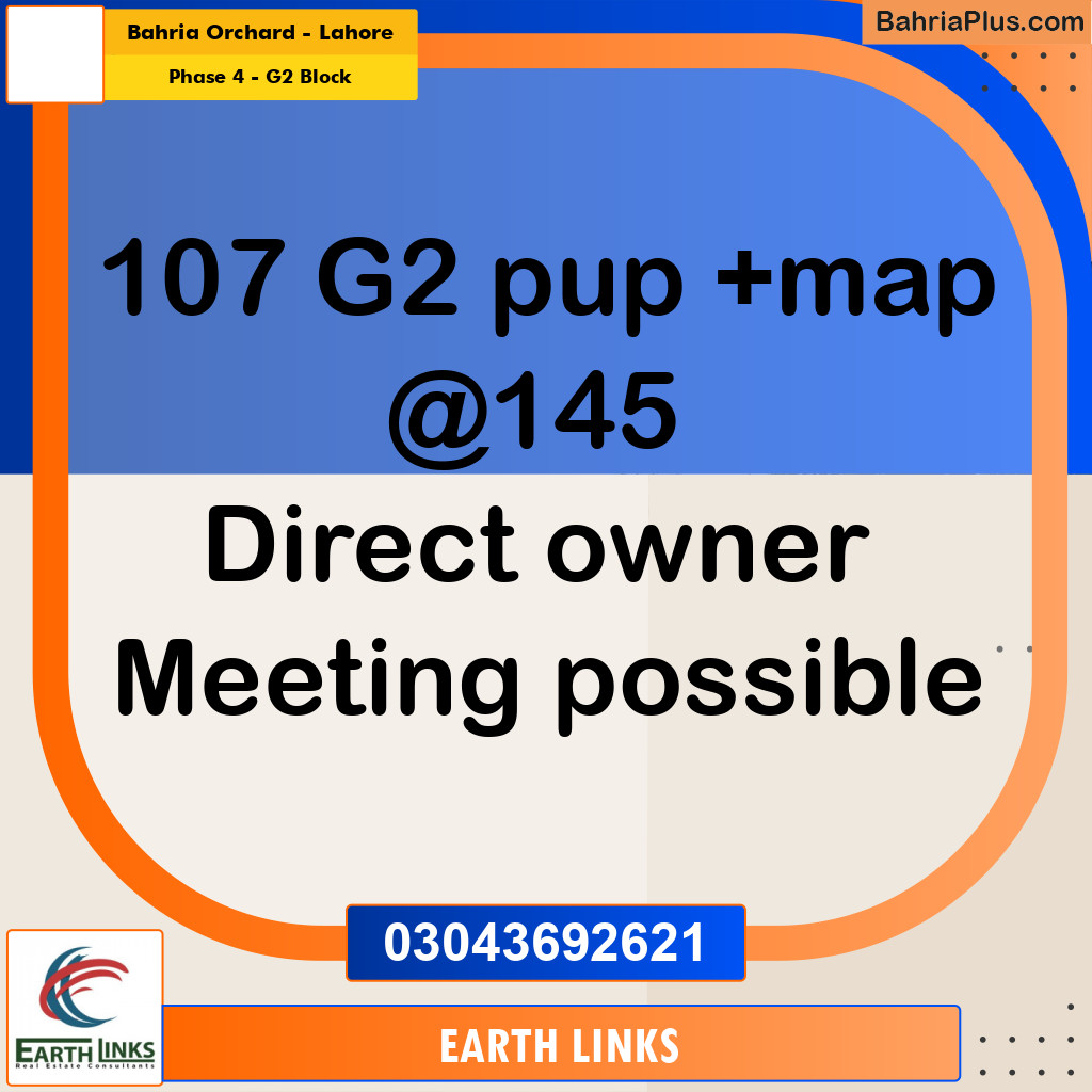 20 Marla Residential Plot for Sale in Phase 4 - G2 Block -  Bahria Orchard, Lahore - (BP-291284)