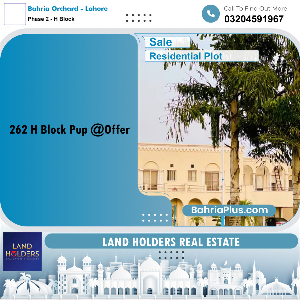 8 Marla Residential Plot for Sale in Phase 2 - H Block -  Bahria Orchard, Lahore - (BP-291339)