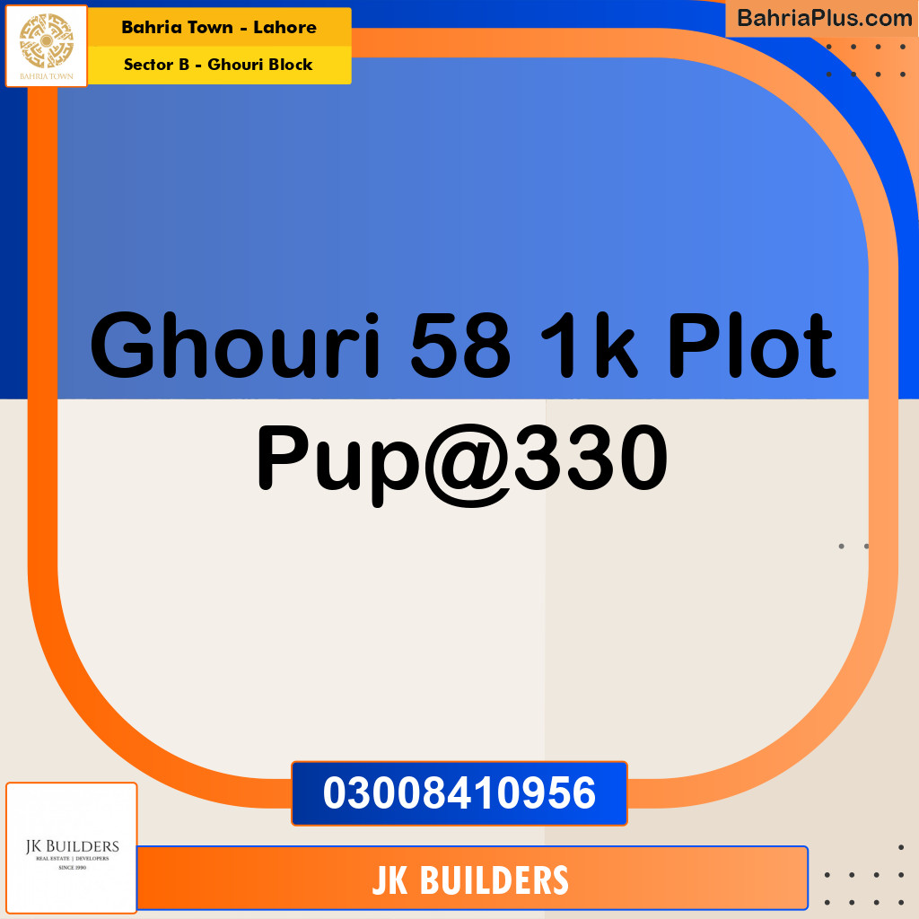 1 Kanal Residential Plot for Sale in Sector B - Ghouri Block -  Bahria Town, Lahore - (BP-291355)