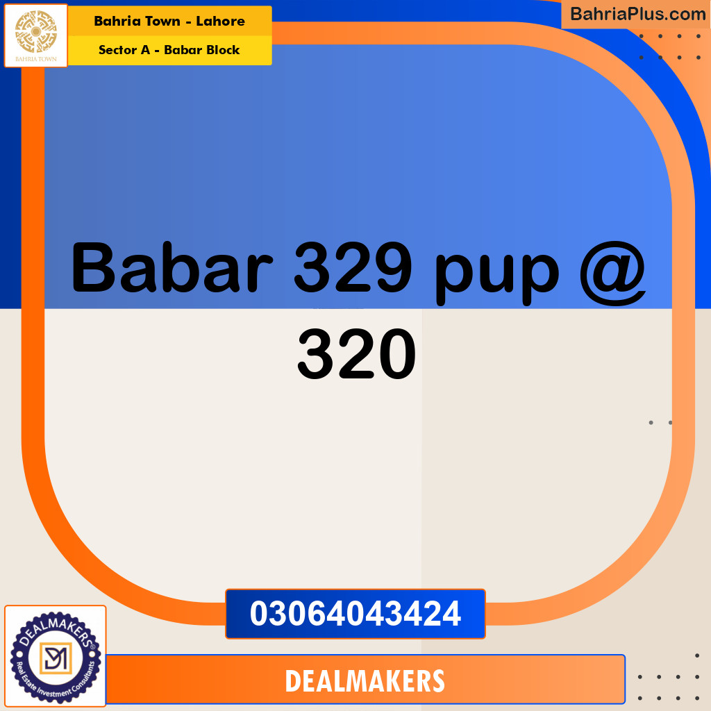 20 Marla Residential Plot for Sale in Sector A - Babar Block -  Bahria Town, Lahore - (BP-291424)